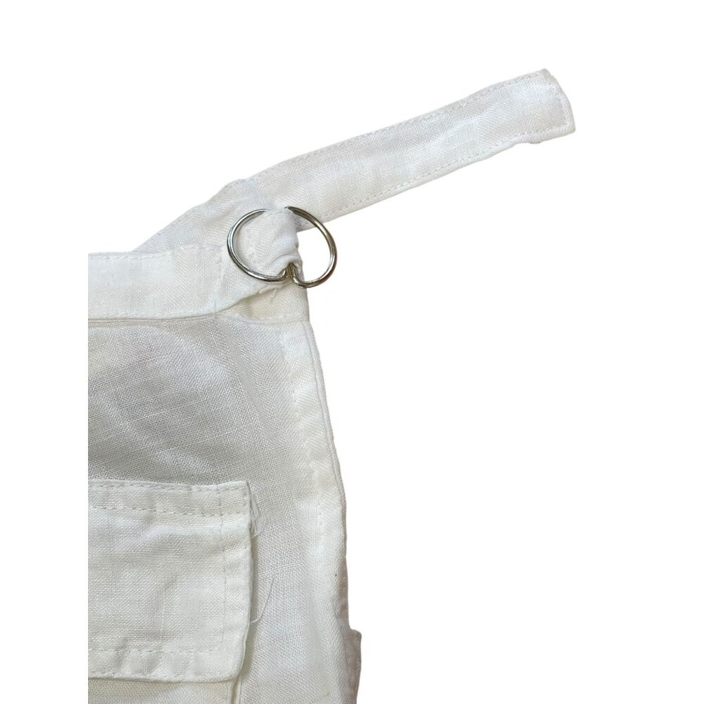 White Linen‎ Cargo Pants Miss Edith Size S Lightweight & Breathable With Pockets - Picture 7 of 12
